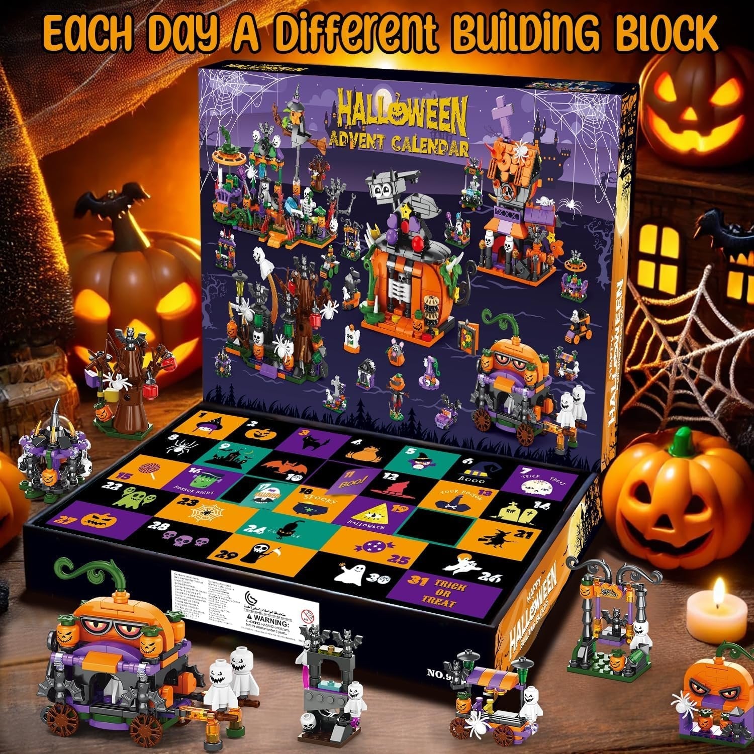 🔥HALLOWEEN PRE-SEASON 49% OFF🔥- 31 Day Halloween Advent Brick Festival Calendar
